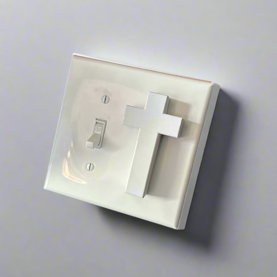 White Cross Light Switch Guard