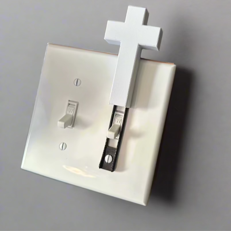 White Cross Light Switch Guard