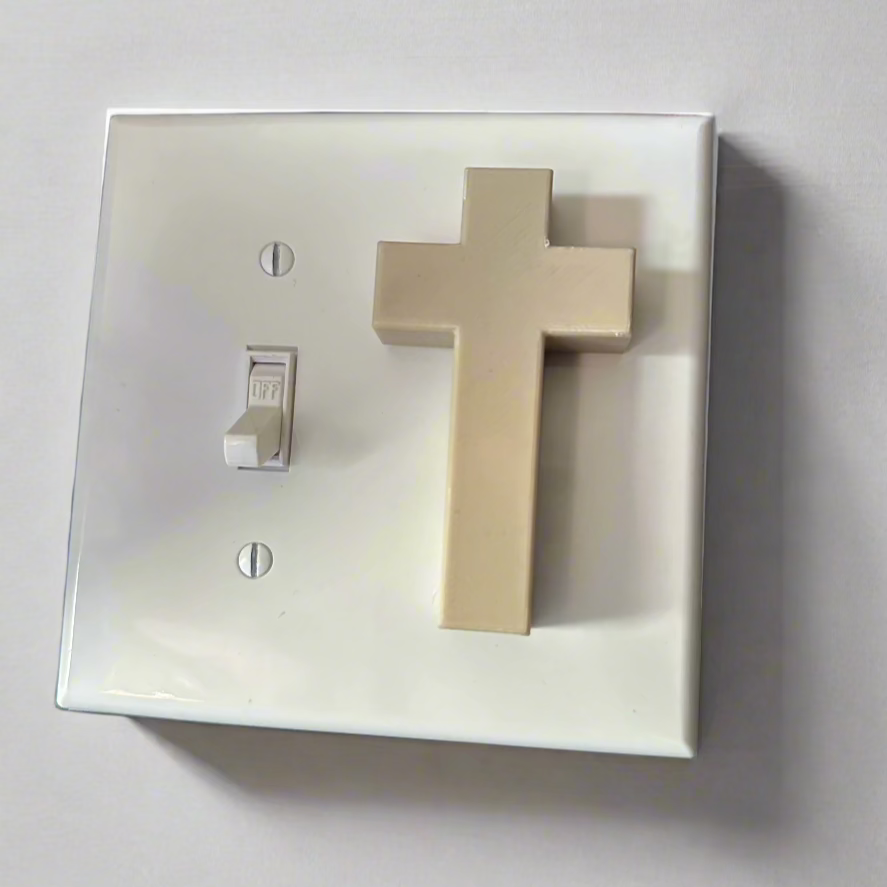 Almond Cross Light Switch Guard