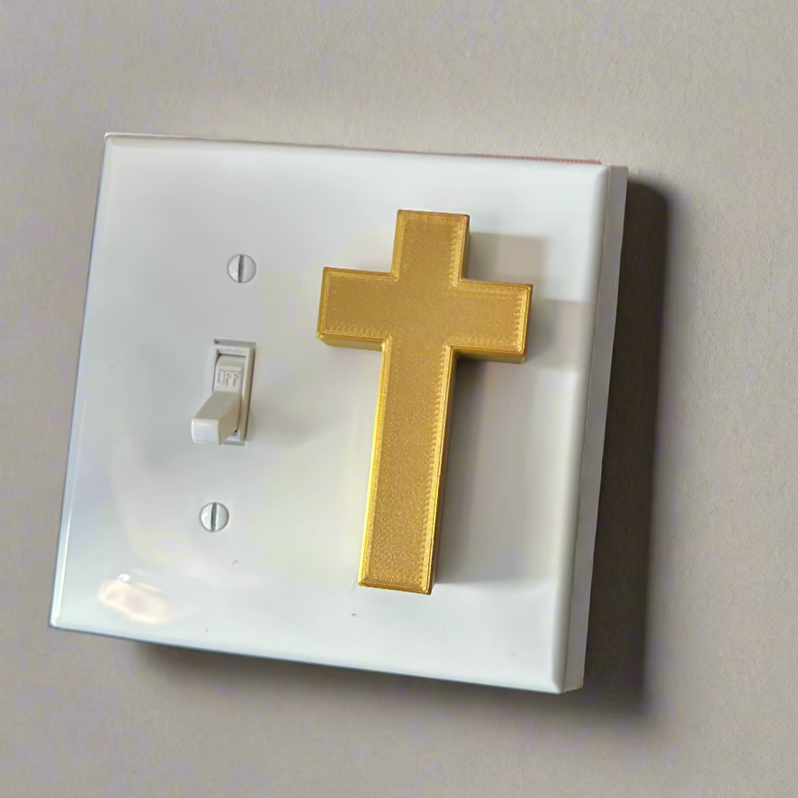 Gold Cross Light Switch Guard