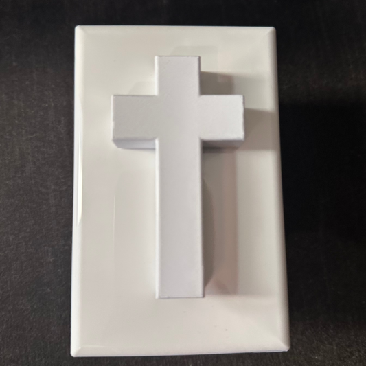 White Cross Light Switch Guard